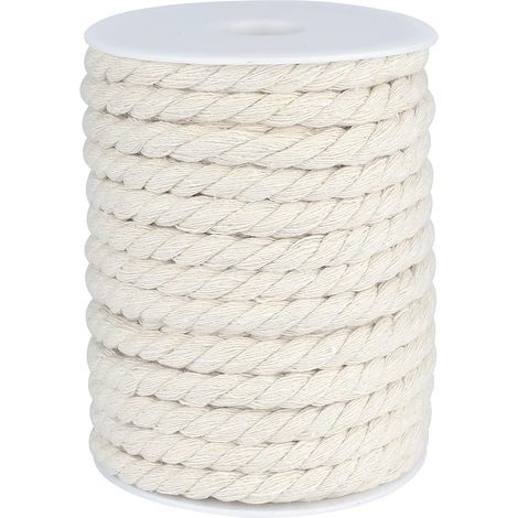 Rolle Makramee-Garn, 8 mm, 15 m, Naturbaumwolle, flexibel für Bastelarbeiten, Gartenarbeit und Heimdekoration (1/5)