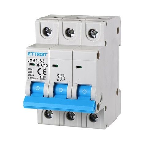 ETTROIT Automatischer Schutzschalter 3P 10A 220V 380V 3 DIN-Module JX131060