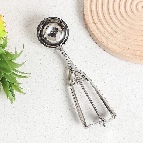 Set mit 3 Eisportionierern mit Auslöser, darunter robuste 18/8-Edelstahlportionierer zum Backen von Melone, Knödeln und Muffins (1/5)
