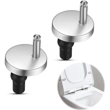 CSPARKV 2 Pièces CharnièRes de Siège de Toilettes, Fixation Abattant WC Universelles, Avec Vis Caoutchouc Rechange, UtiliséEs Pour Installer et Fixer Le Siège de Toilettes, Adaptées à la Plupart des T (1/5)