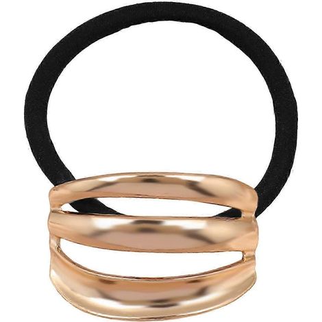 Élastique à cheveux pour femme, orné de motifs géométriques en métal, très élastique, sans traces, accessoire pour cheveux.-Dark Blond (1/5)