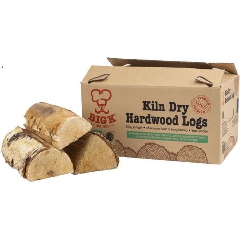 Bûches de bois dur sec 8Kg - 400 x 260 x 215 mm - BIG K (1/5)