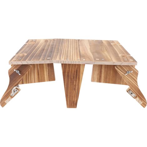 Table panier de pique-nique repliable bois plein air transportable 2 en 1 rétro avec porte-verre à vin gris anthracite (1/5)