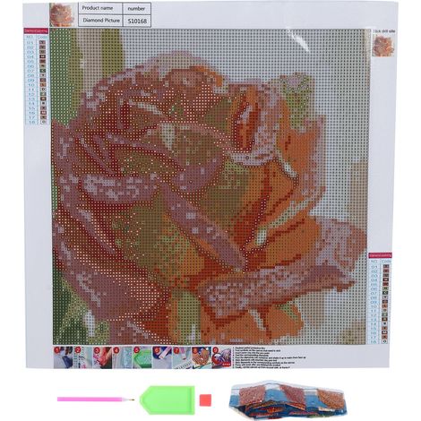 Kit de peinture diamant motif rose DIY arts créatifs pour décoration murale maison (1/5)