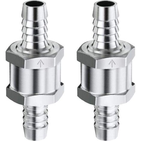 Rückschlagventil, Aluminium-Kraftstoff-Rückschlagventil, Kraftstoffregelventil, für Benzinvergaser 6 mm, 2 Stück
