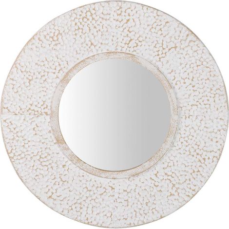 Miroir rond en métal beige 65 x 8 x 65 cm (1/2)