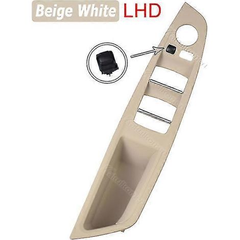 Poignée de porte intérieure côté conducteur, beige, noir et rouge-brun, garniture d'accoudoir pour BMW Série 5 F10 F11 F18 520 523 525 528 530 - Poignées de porte intérieures - Beige et blanc - Condui (1/5)