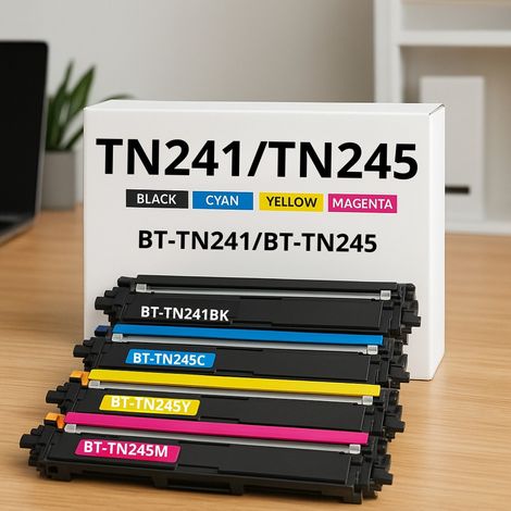 Cartouches de Toners Compatibles BROTHER TN241-TN245 Imprimantes DCP 9015CDW à 9022CDW/HL 3140CW à 3172CDW/MFC 9140CDN à 9342CDW (1/3)