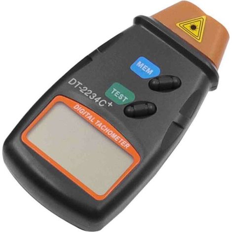 Crezuo Digitaler Taschenlaser-Drehzahlmesser, berührungsloser Drehzahlmesser, Messbereich 2,5 U/min – 99.999 U/min, LCD-Display mit 3 reflektierenden Streifen