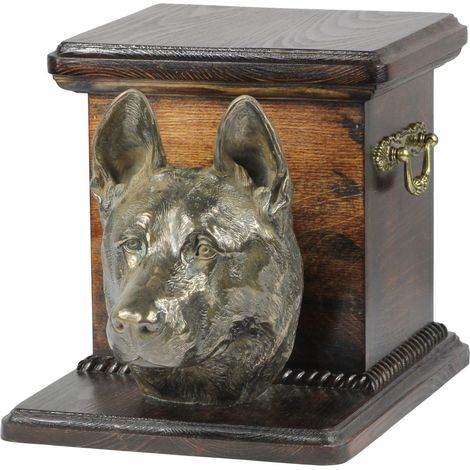 Berger allemand (Alsacien) - Urne funéraire pour chien avec statuette, urne élégante et unique ornée d'un buste de chien, par Art-Dog (1/5)