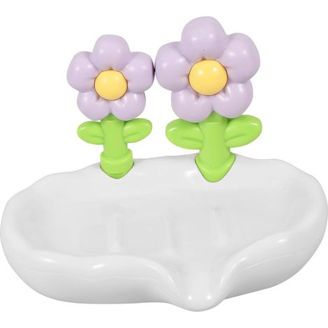 Support De Salle De Bain - Drainage De Vaisselle en Marbre Support Décoratif pour Fleurs Matériau Abs Robuste (1/5)