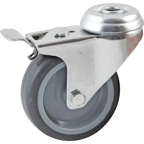 Avl Rueda giratoria con freno de caucho gris 100 mm