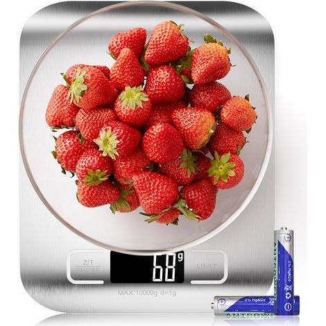 Balance Alimentaire, Balance de Cuisine Numérique Capacité de 22 lb/10 kg, 6 Unités avec Fonction Tare Balance Alimentaire pour la Cuisine, la Pâtisserie et la Préparation des Repas Blanc (1/5)