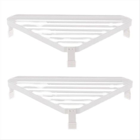 Cadre d'angle pour fournaise, étagère triangulaire en fer forgé blanc (1/5)