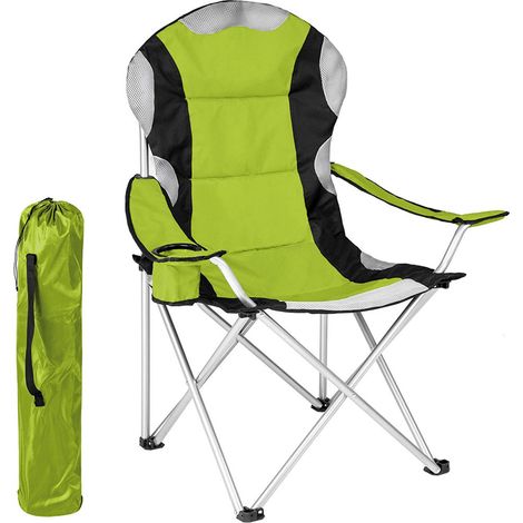 Sedia Pieghevole Campeggio Imbottita Con Borsa Camping Spiaggia Esterno Verde (1/3)