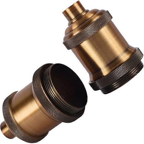 Douilles à vis E27 Golden Vintage compatibles avec les luminaires (lot de 2) en aluminium (1/5)