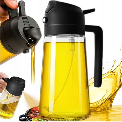 Spruzzatore, dosatore per olio d'oliva, atomizzatore per aceto, bottiglia di vetro, 450 ml (1/5)
