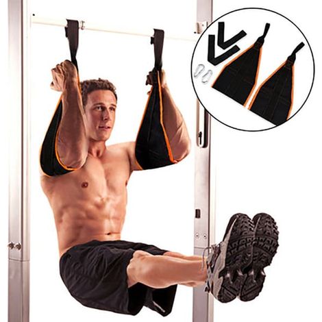 Ceinture de suspension abdominale, appareil de musculation abdominale, barre de suspension, bande abdominale, équipement de levage de jambes suspendu pour une utilisation à domicile. (1/2)