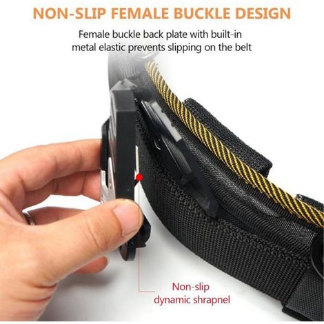 Porte-marteau pour ceinture - 1 pièce - Alliage d'aluminium et plastique - Fixation sécurisée outils - Artisans et bric UMD MUSICAL (1/5)