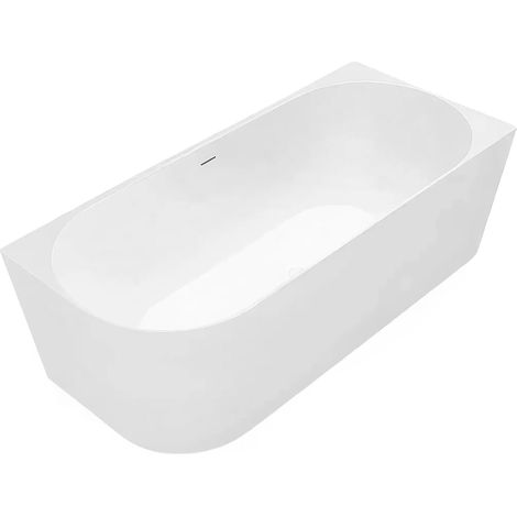 Vasca Bagno Rea Bellanto Slim White 150 Right + Brush Gold Plug (1/4)