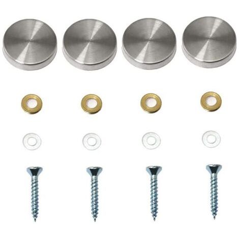 4 Pack Decorative Mirror Screws, Decorative Nail Caps, Polished Stainless Steel Decorative Screws for Mirrors, Glass Cabinets or Furniture (0.79 inch/20 mm) (1/4)