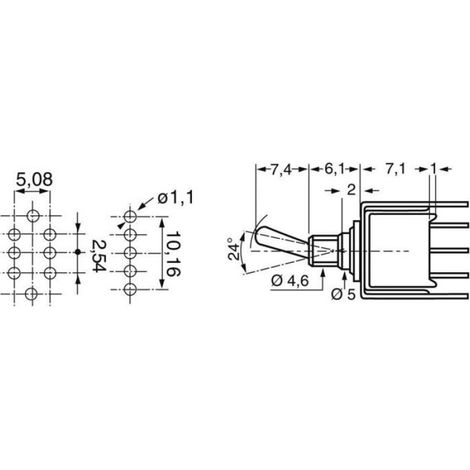 Interrupteur electronique Apem Interrupteur à levier 1 x On/On TL36Y010400 48 V DC/AC 0.5 A à accrochage 1 pc(s) (1/2)