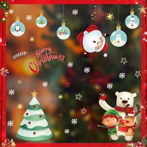 Autocollants pour fenêtres, décorations de Noël pour fenêtres, autocollants pour décorations de Noël (1/5)