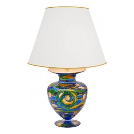 Kolarz ANFORA Lampe de table en tissu avec abat-jour conique rond or 24 carats (1/3)