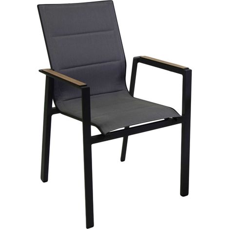 Sedia da Giardino 56x66xh90 cm in Alluminio e Texilene Riverside Antracite (1/5)