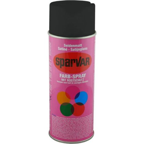 Sparvar Farb-Spray mit Rostschutz 400ml seidenmatt RAL 9005 - Tiefschwarz