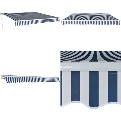 Gelenkarmmarkise 400 cm Blau/Weiß - Terrassenmarkise - Sonnenschutz (1/5)