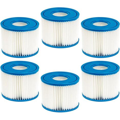 Lot de 6 filtres de piscine pour cartouche Intex PureSpa Type S1 pour 29001E PureSpa Inflable Filtre de piscine Catridge (1/5)