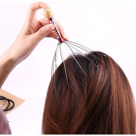 2-teiliges, oktopusförmiges Kopfhautmassagegerät, Anti-Stress-Accessoire für Entspannung und Haarpflege (1/2)
