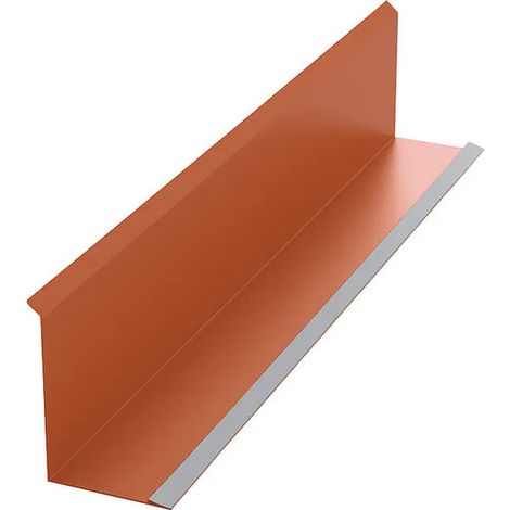 Larmier de mur pente, fixation des bacs au mur, rouge brique Mat RAL 8004