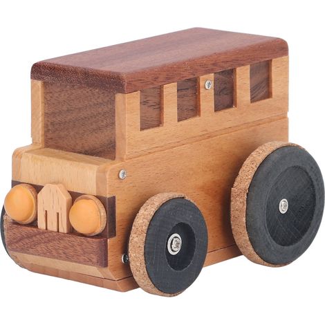 Spieluhr aus Holz in Busform, Lernspielzeug für Kinder, originelles Geschenk und Zimmerdekoration (1/5)