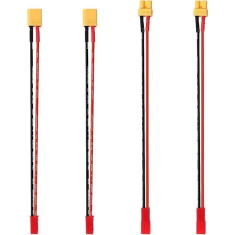 Pair 4 Pièces XT30 vers JST Câble Adaptateur, JST Connecteur vers Prise XT30 Connecteur, avec 15cm 20AWG Câble en Silicone, pour Batteries Lipo (1/5)