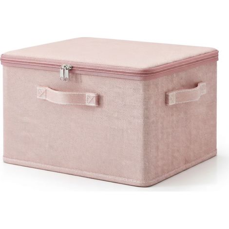 Boite de rangement pliable rose 45 × 37 × 26 cm — grand coffre (1/5)