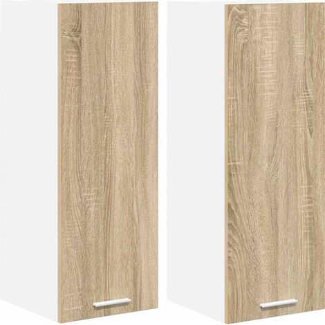 Mueble colgante con puerta 2 pcs Roble Sonoma y 30 x 31 x 80 cm vidaXL