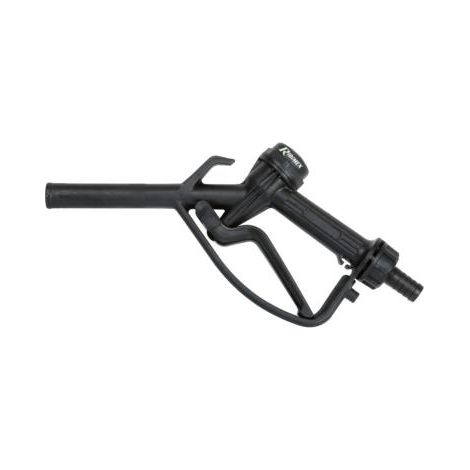 Ribimex – Pistolet gasoil plastique raccord cannelé 1" x 20 mm – Pour station pompe gasoil – Matériau plastique noir (1/5)