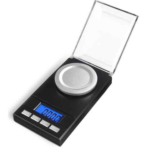 Minibalanza de precisión, 0,001 g, compacta, para joyería, polvos, cosméticos, hogar (1/5)