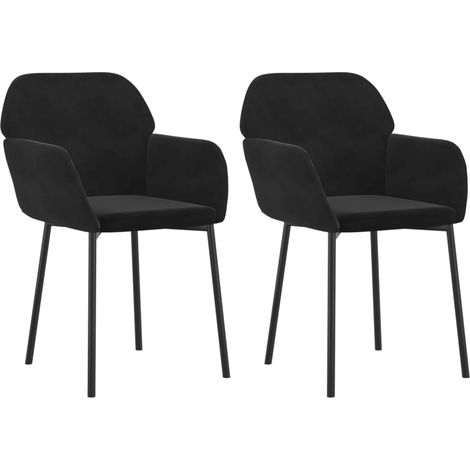 Lot de 2 Chaises à manger,Chaise de cuisine Noir Velours CFW71321 (1/5)