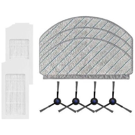 Pièces de rechange et accessoires pour aspirateurs Ecovacs Deebot N20 / N20 Plus / N20 Pro Plus : filtres HEPA, brosse latérale et chiffon de nettoyage. (1/5)