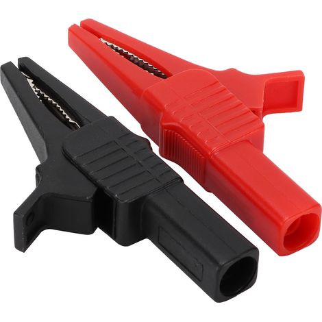 Lot de 2 pinces crocodiles isolées en laiton U08 de 4 mm, pour tests électriques 32 A/1000 V. (1/5)