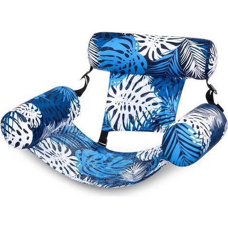 Silla hinchable para piscina para adultos, tumbona hinchable para piscina, colchoneta flotante con estampado vegetal, silla hinchable rosa para el agua (1/5)