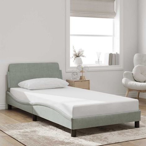 Bettgestell "Dover" Hellgrau 100x200 cm Samt