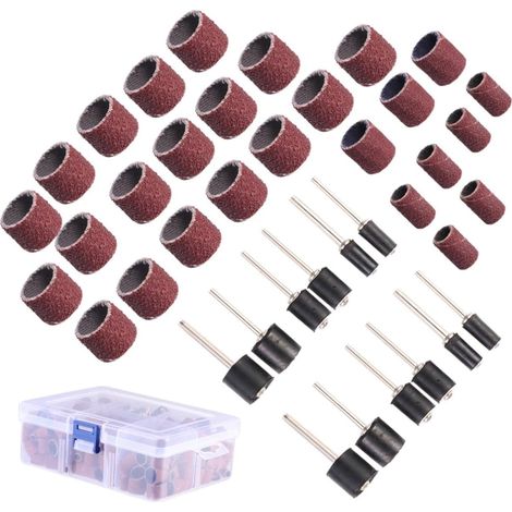 Manchons de Ponçage à Tambour 252 Pièces, Toile Émeri Marron Kit Cylindrique pour Bois et Plastique, 240 Bandes 12 Mandrins, Usage Atelier et Bricolage (1/5)