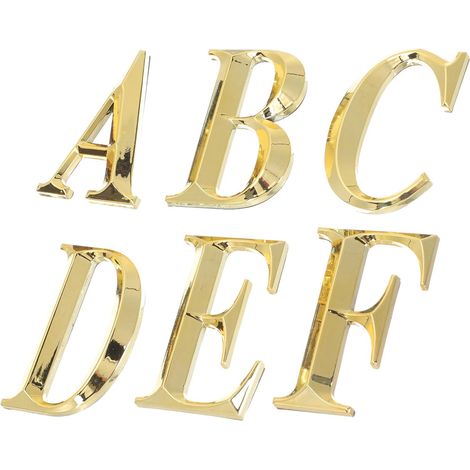 Lot de 6 Lettres Autocollantes 3d en Résine Abs Dorée, Taille 7 Cm, Chiffres et Alphabet pour Boîte aux Lettres, Porte Maison et Hôtel, Autocollants Adresse Résistants (1/5)