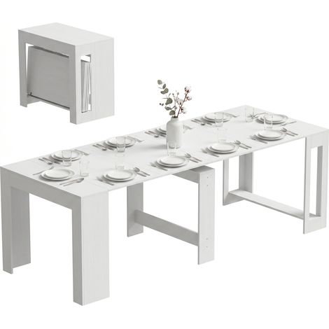 Console extensible pour 10 personnes, blanche (1/5)