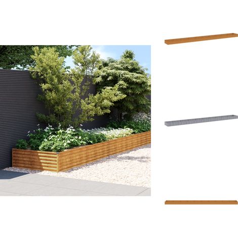 Lit surélevé de jardin 960x100x36 cm acier corten - Jardiniere - Lit Surélevé - Acier Corten - Plante - Fleur (1/5)