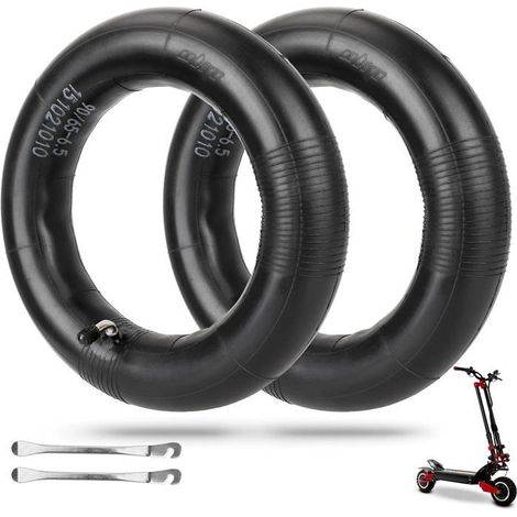 Lot de 2 Chambres à air renforcées 90/65-6,5 avec courbure à 90°pour Plus Zero 11X 110/90-6.5 110/50-6.5